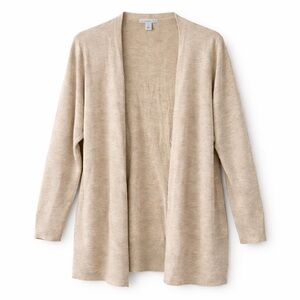 Cream Open Front Long Sleeve Cardigan XXL